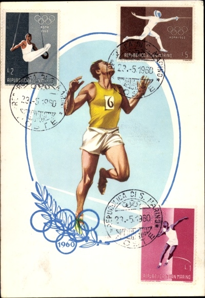 Artist Postcard Roma Rom Lazio Olympische Spiele 1960 Akpool Co Uk